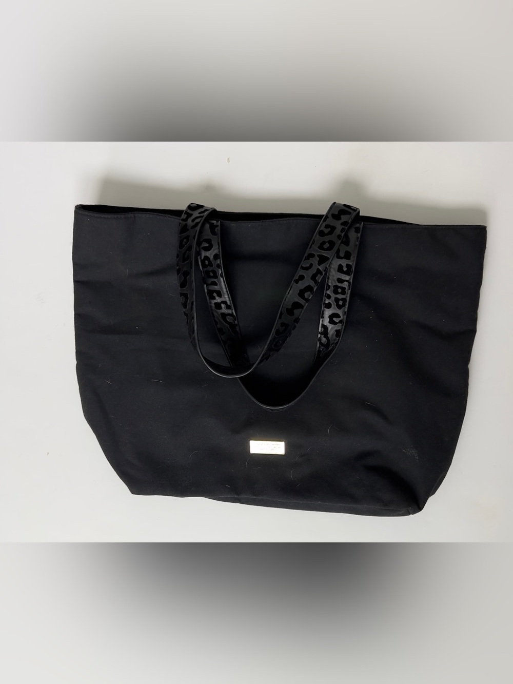 Jimmy Choo black canvas tote/ weekender bag